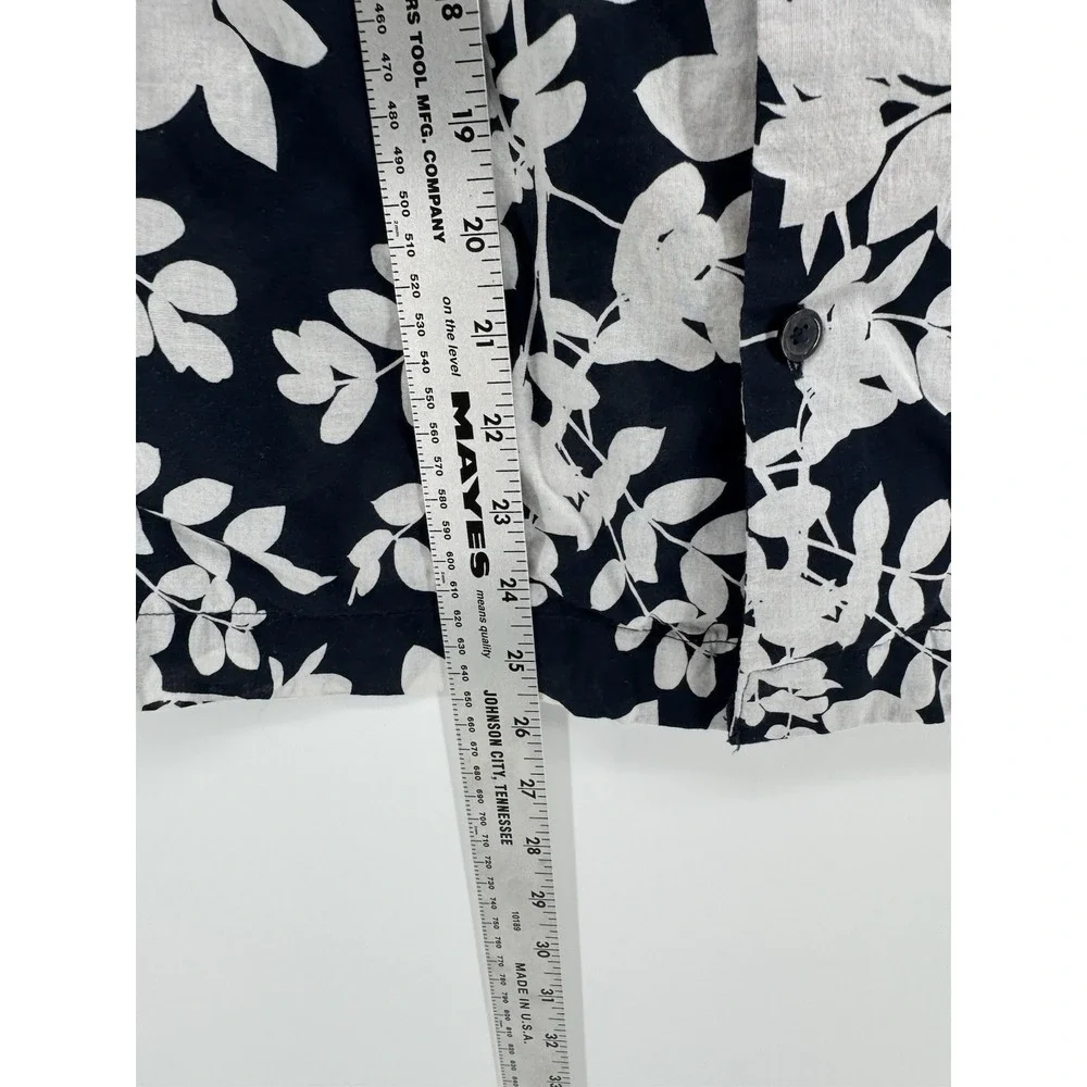 H&M‎ Hawaiian Shirt Men's Size S Cotton Blue Floral Tropical Beach Island Aloha